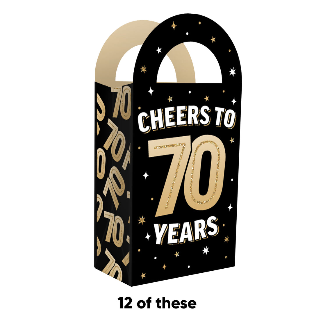 70th Birthday Paper Favor Bags - 12 Ct