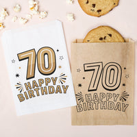 Paper Treat Bags - 70th Birthday - 25 Ct
