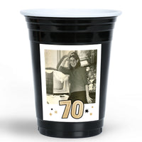 Custom Photo Party Cups - 70th Birthday - 16 Ct