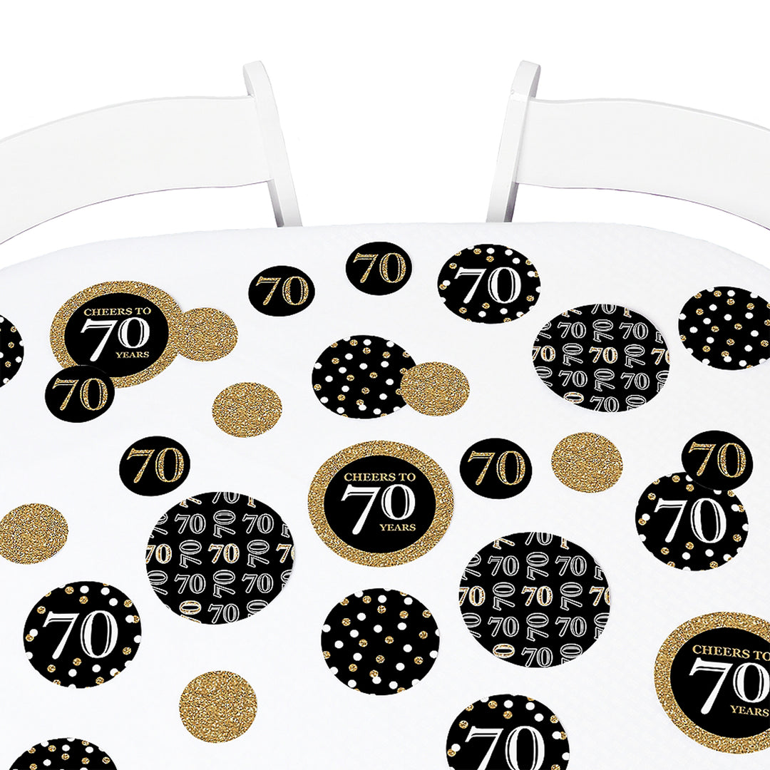 Adult 70th Birthday - Gold - Birthday Party Giant Circle Confetti - Birthday Party Decorations - Large Confetti 27 Count