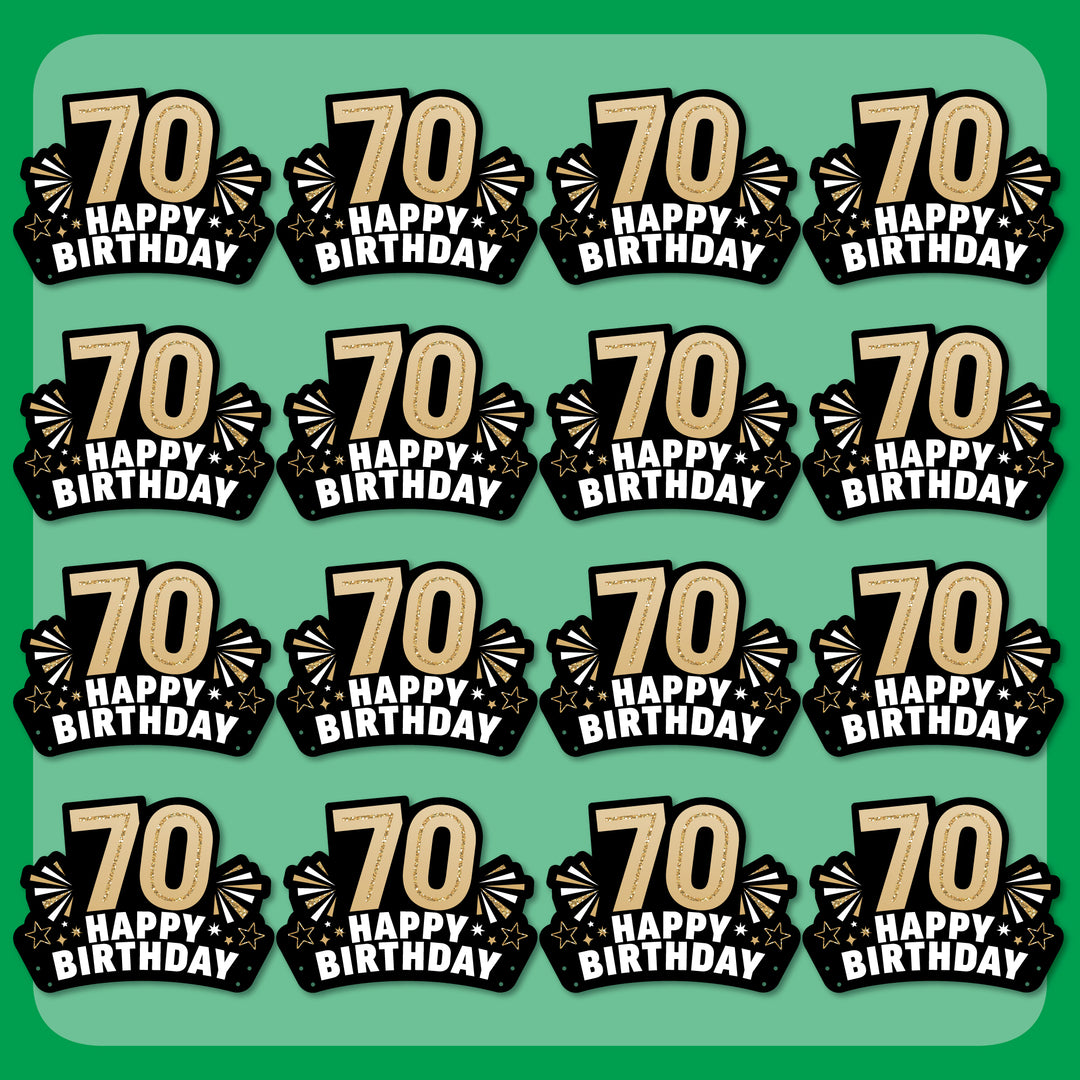 70th Birthday Paper Headbands - 16 Ct