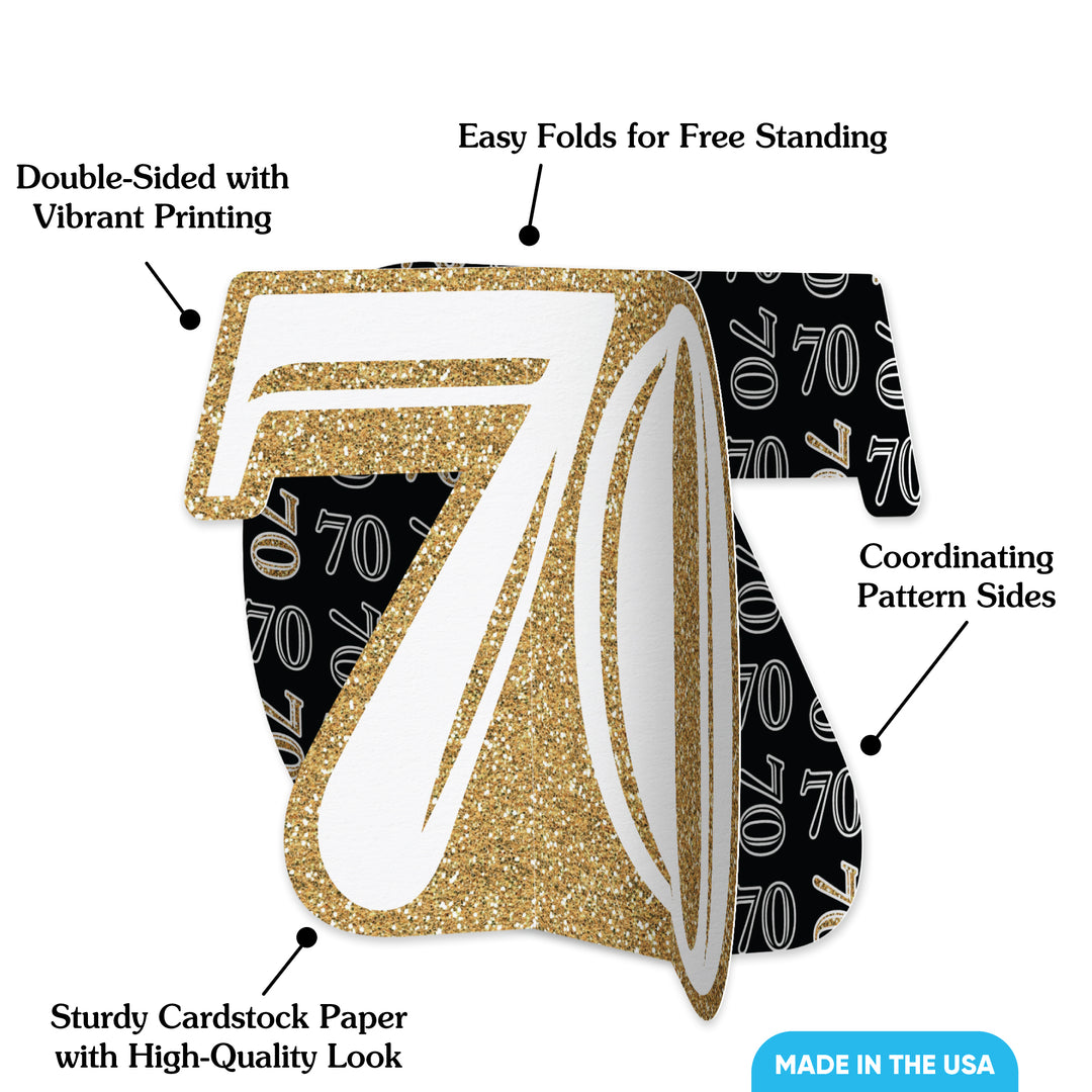 70th Birthday 3D Centerpieces - 8 Ct