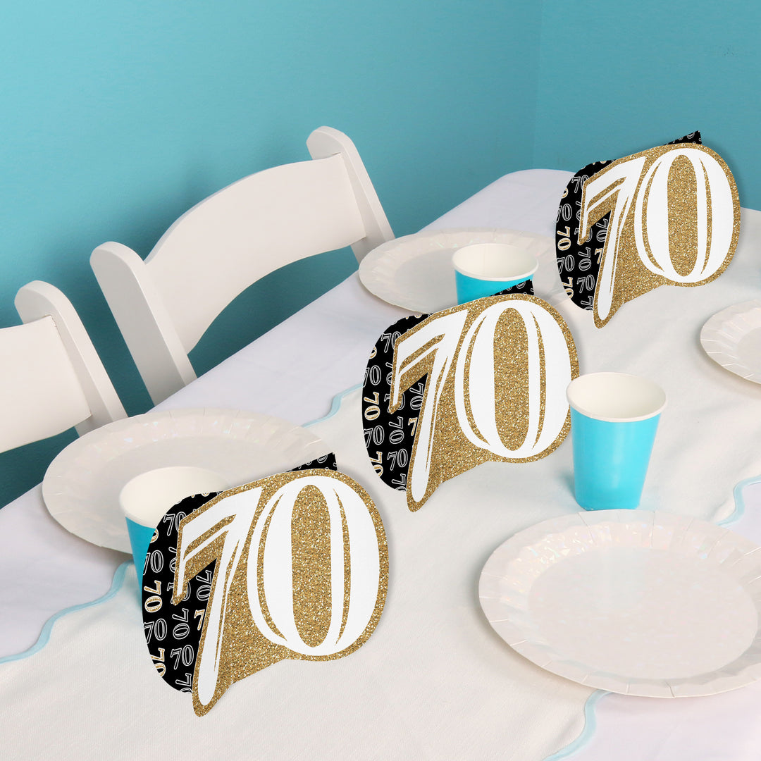 70th Birthday 3D Centerpieces - 8 Ct