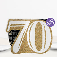 70th Birthday 3D Centerpieces - 8 Ct