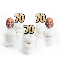 Custom Fun Face 70th Birthday Treat Picks - 24 Ct