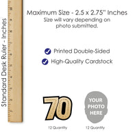 Custom Fun Face 70th Birthday Treat Picks - 24 Ct