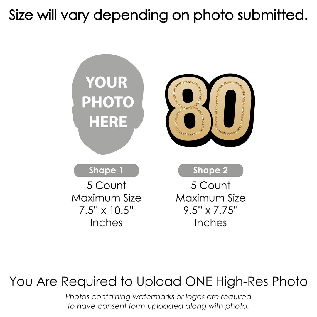 Custom Face Yard Signs - 80th Birthday - 10 Pc