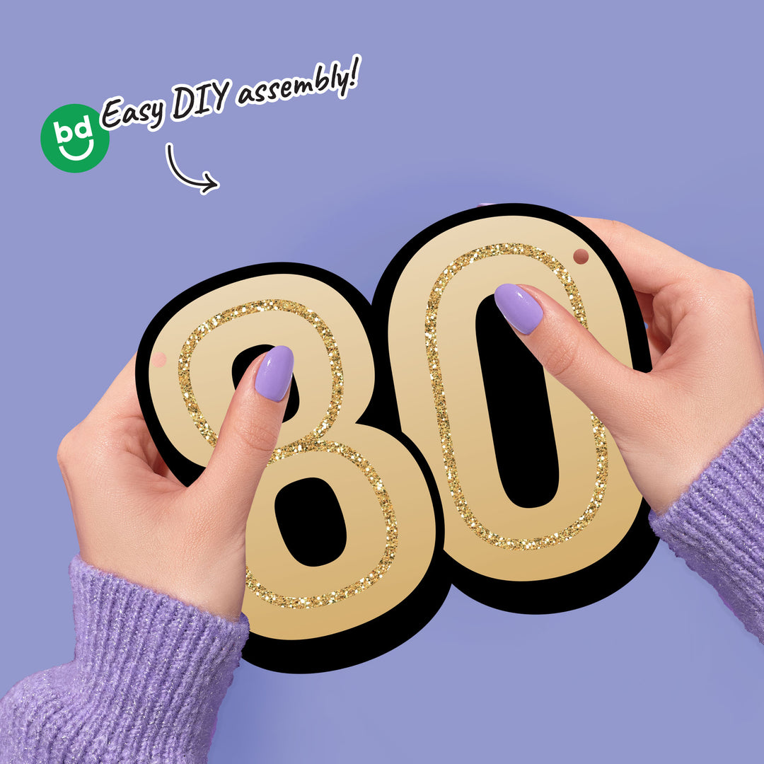 80th Birthday Garland Banner - 15 Pc