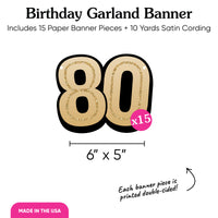 80th Birthday Garland Banner - 15 Pc