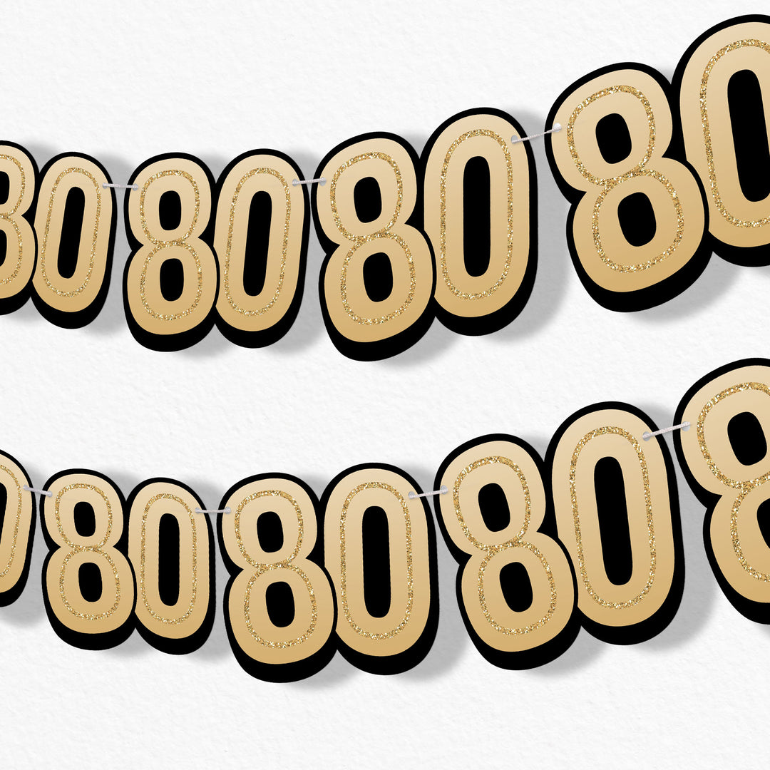 80th Birthday Garland Banner - 15 Pc