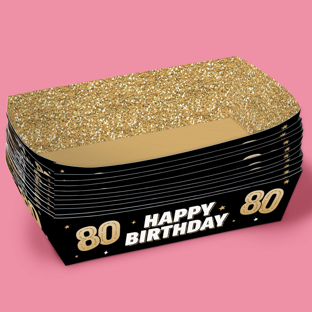 80th Birthday Party Paper Food Trays