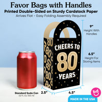 80th Birthday Paper Favor Bags - 12 Ct