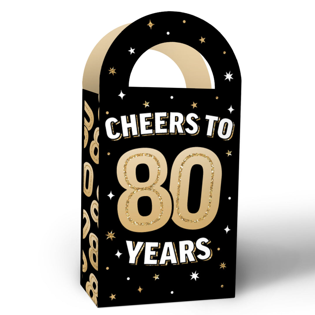 80th Birthday Paper Favor Bags - 12 Ct