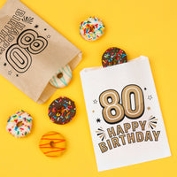 Paper Treat Bags - 80th Birthday - 25 Ct