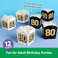 80th Birthday Treat Boxes - 12 Ct