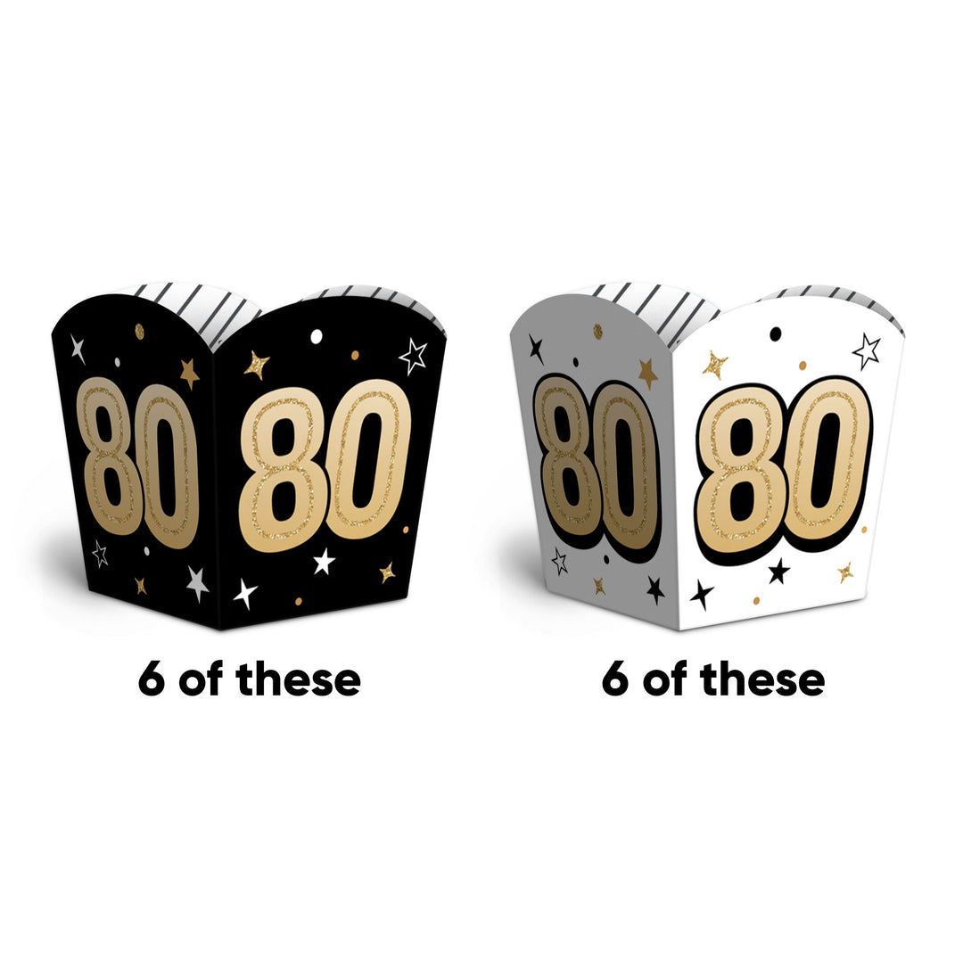 80th Birthday Treat Boxes - 12 Ct