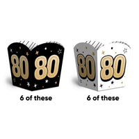 80th Birthday Treat Boxes - 12 Ct