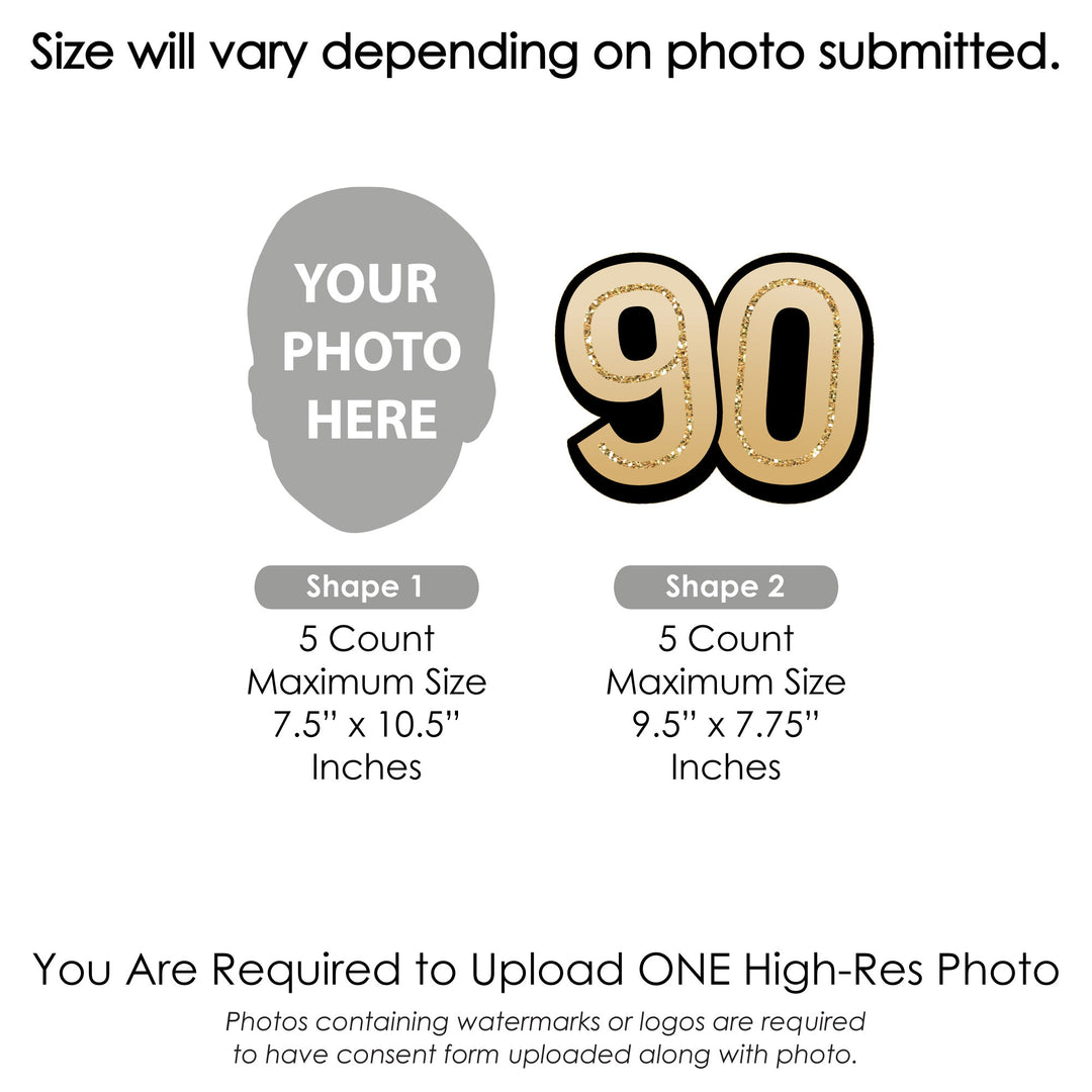 Custom Face Yard Signs - 90th Birthday - 10 Pc