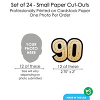 12 face cut outs and 12 number cut outs for 90th birthday celebration