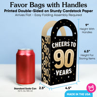 90th Birthday Paper Favor Bags - 12 Ct