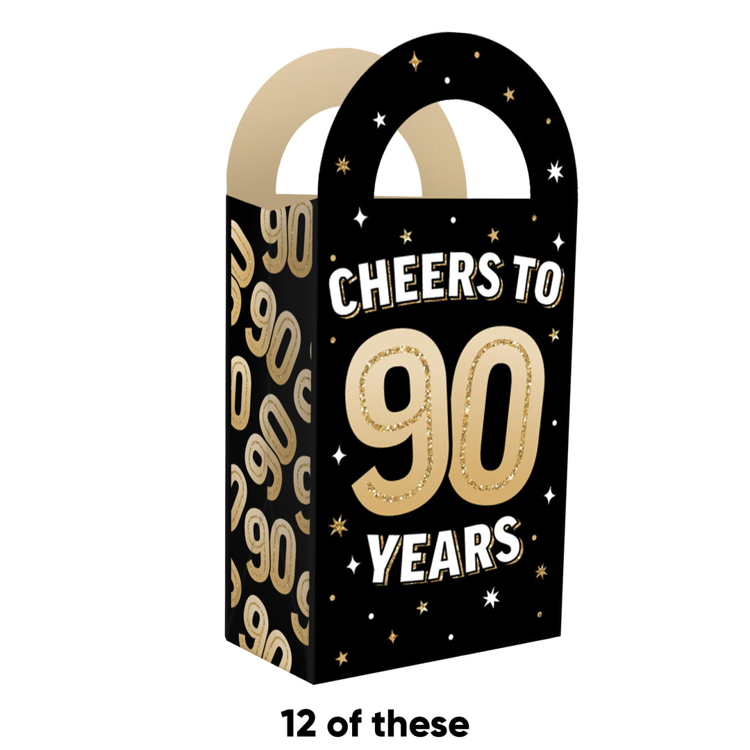 90th Birthday Paper Favor Bags - 12 Ct