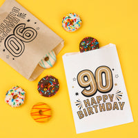 Paper Treat Bags - 90th Birthday - 25 Ct