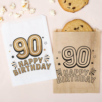 Paper Treat Bags - 90th Birthday - 25 Ct