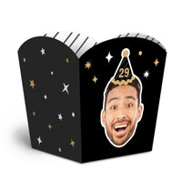 Custom Face Happy Birthday Hat Treat Boxes - 12 Ct