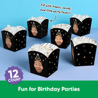 Custom Face Happy Birthday Treat Boxes - 12 Ct