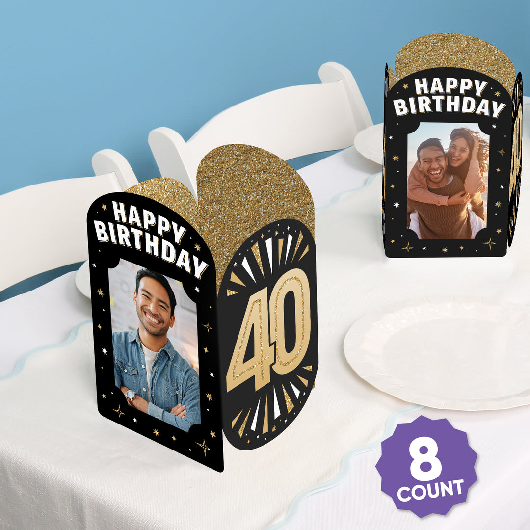 40th Birthday Photo Centerpieces - 8 Ct