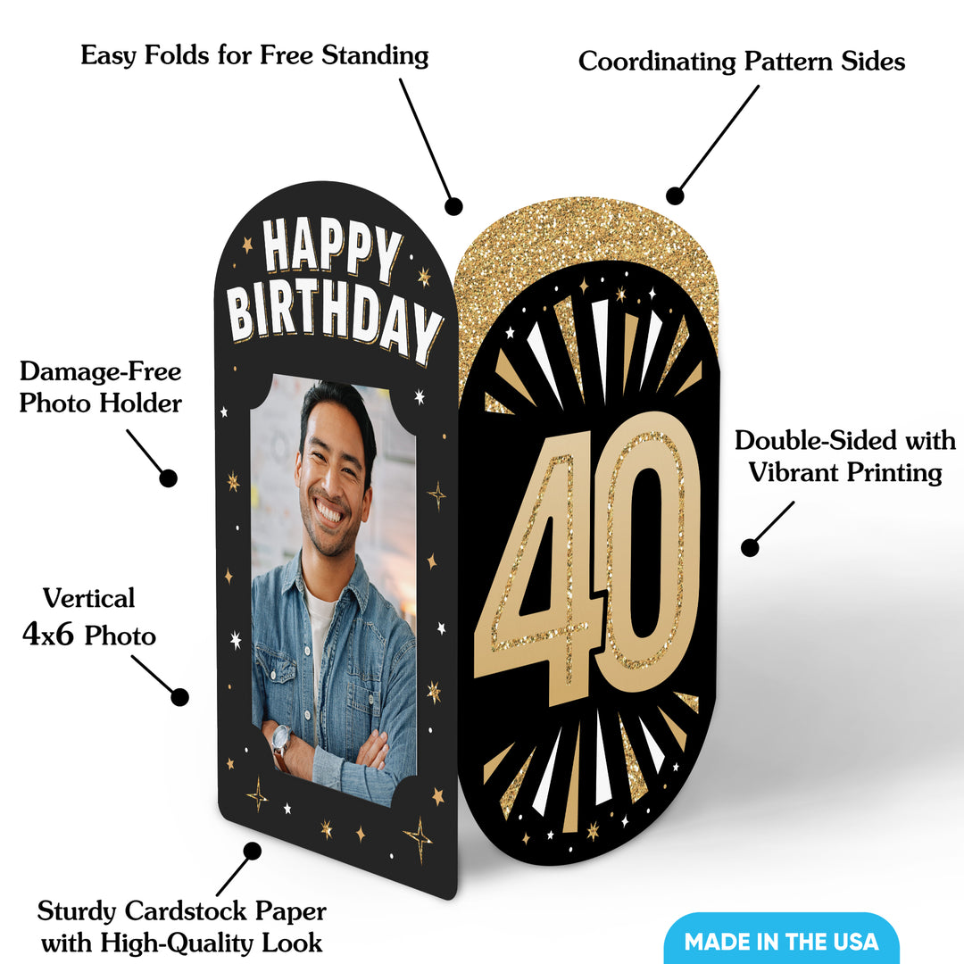 40th Birthday Photo Centerpieces - 8 Ct