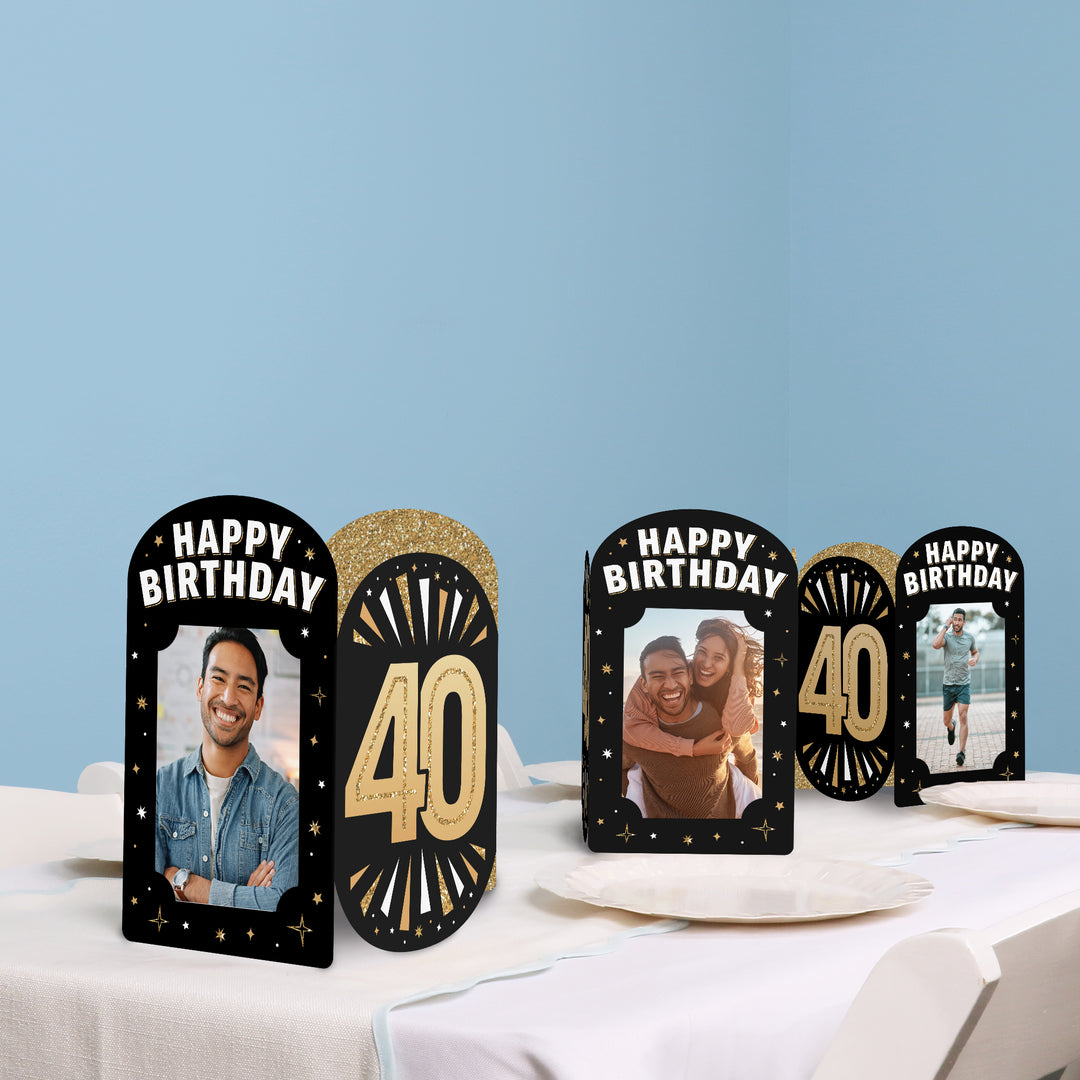 40th Birthday Photo Centerpieces - 8 Ct