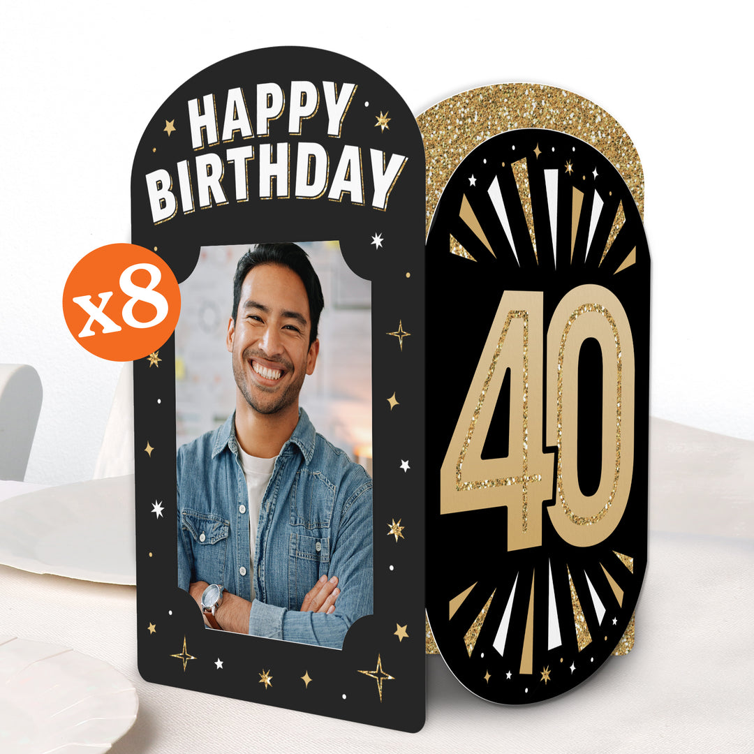 40th Birthday Photo Centerpieces - 8 Ct