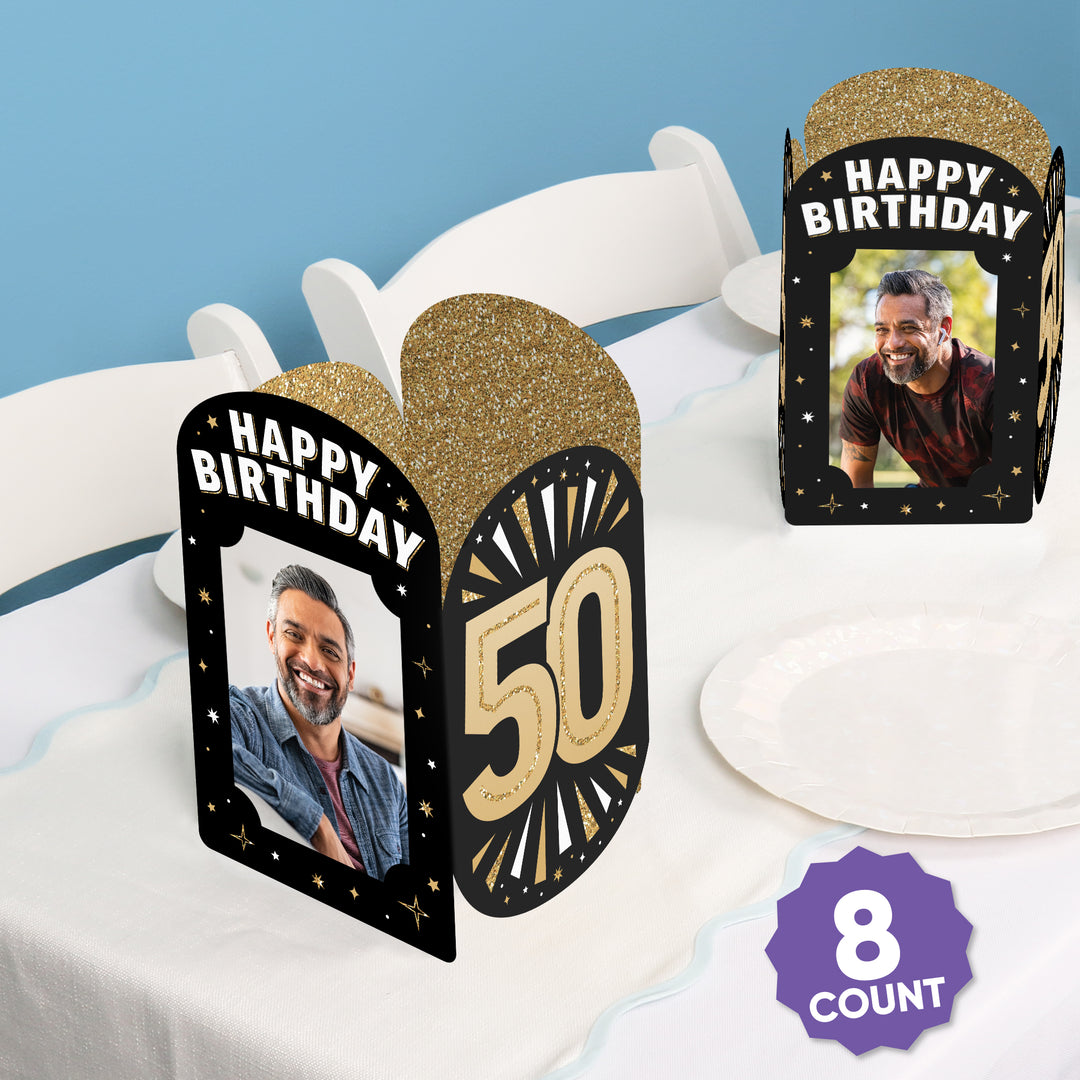 50th Birthday Photo Centerpieces - 8 Ct