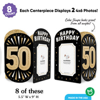 50th Birthday Photo Centerpieces - 8 Ct
