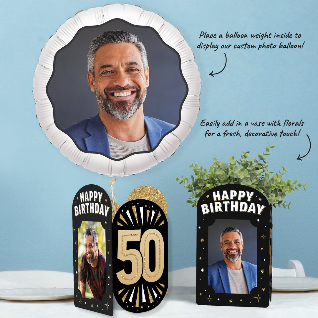 50th Birthday Photo Centerpieces - 8 Ct