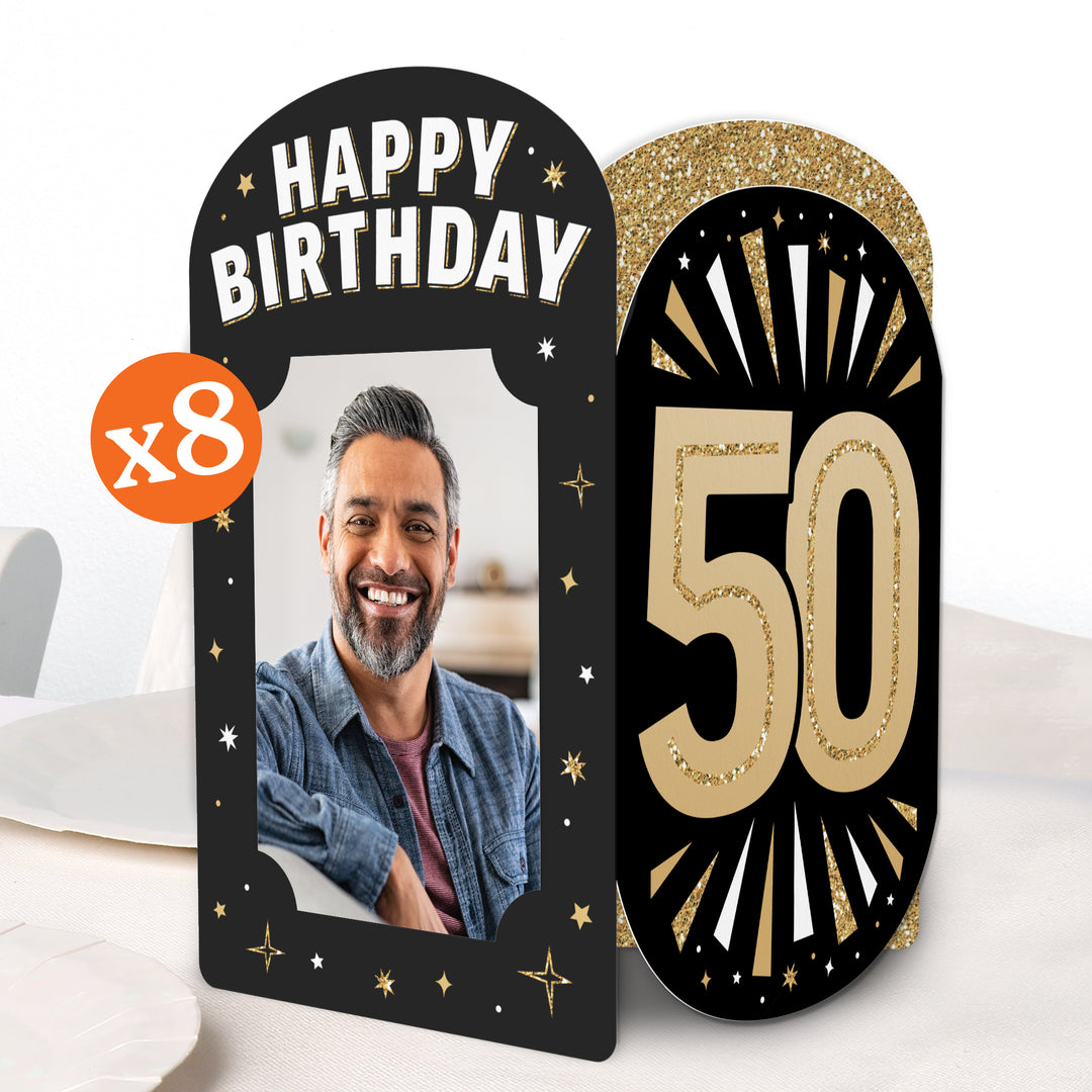50th Birthday Photo Centerpieces - 8 Ct