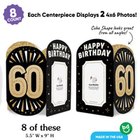 60th Birthday Photo Centerpieces - 8 Ct