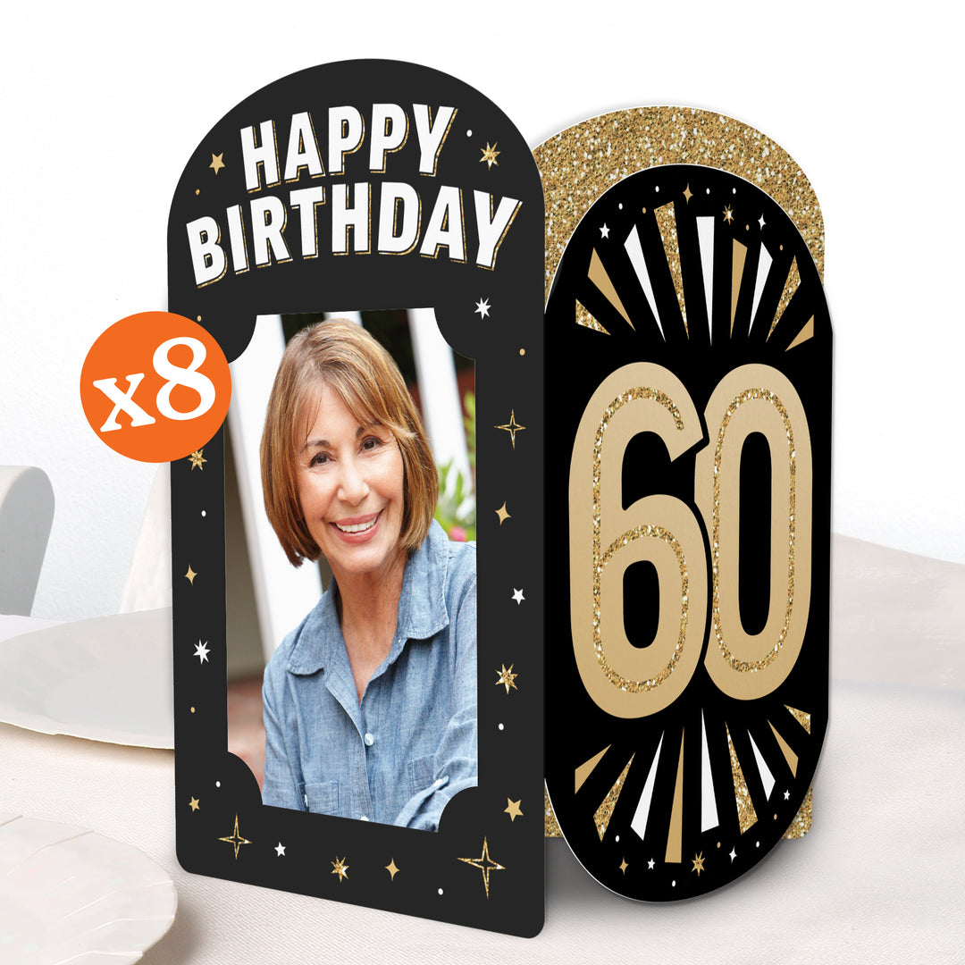 60th Birthday Photo Centerpieces - 8 Ct