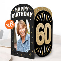 60th Birthday Photo Centerpieces - 8 Ct