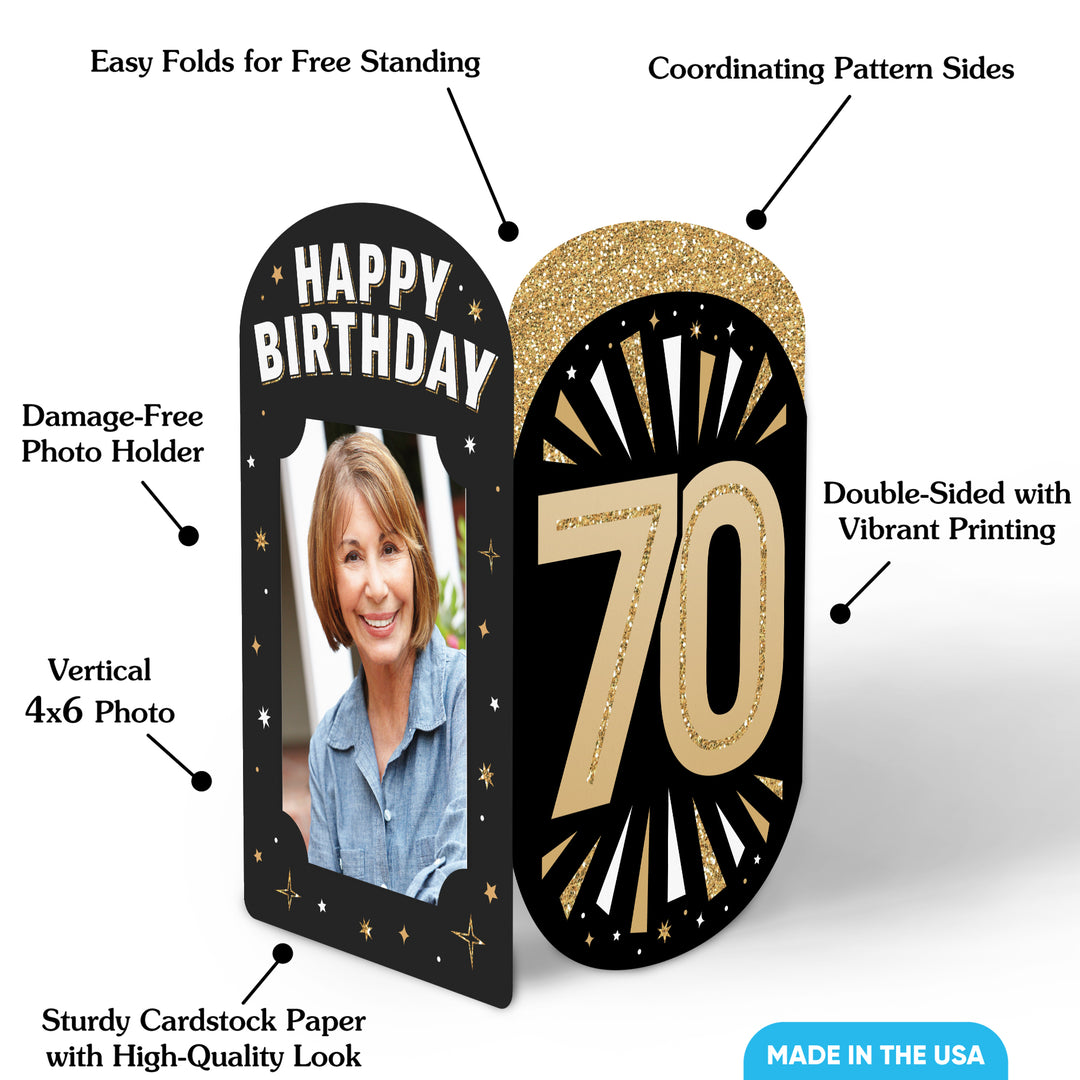 70th Birthday Photo Centerpieces - 8 Ct
