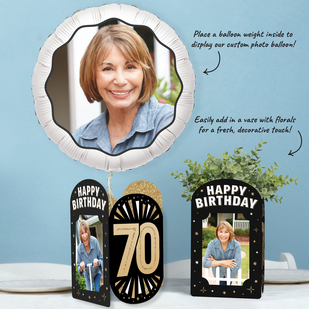 70th Birthday Photo Centerpieces - 8 Ct