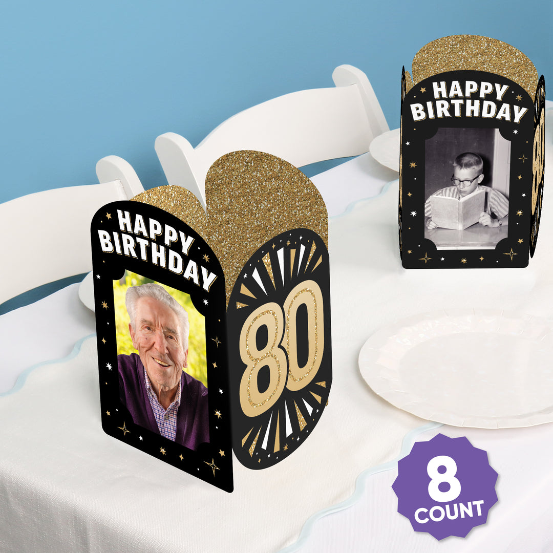 80th Birthday Photo Centerpieces - 8 Ct
