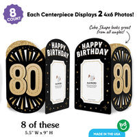 80th Birthday Photo Centerpieces - 8 Ct