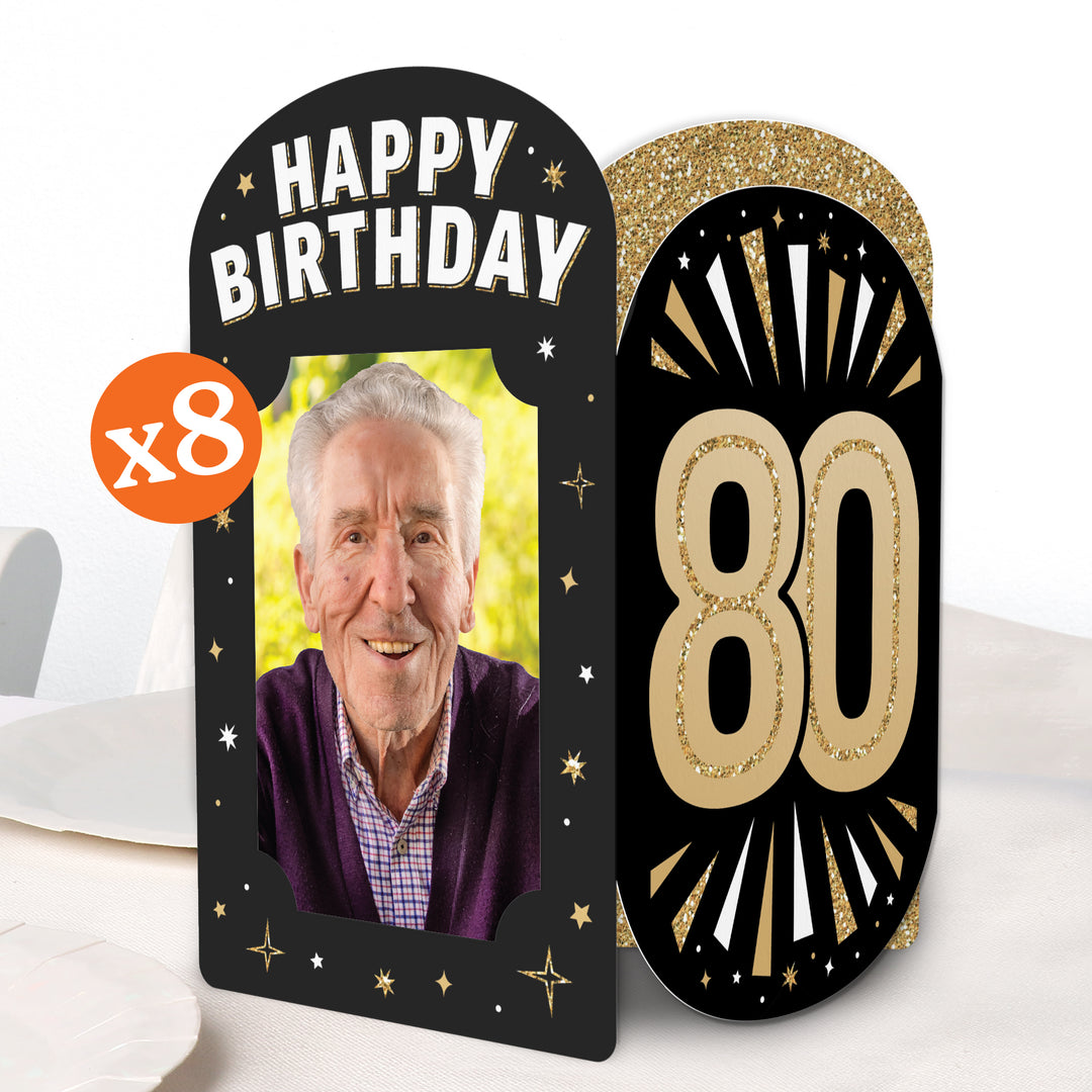 80th Birthday Photo Centerpieces - 8 Ct