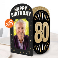 80th Birthday Photo Centerpieces - 8 Ct