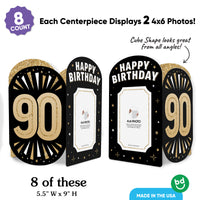 90th Birthday Photo Centerpieces - 8 Ct