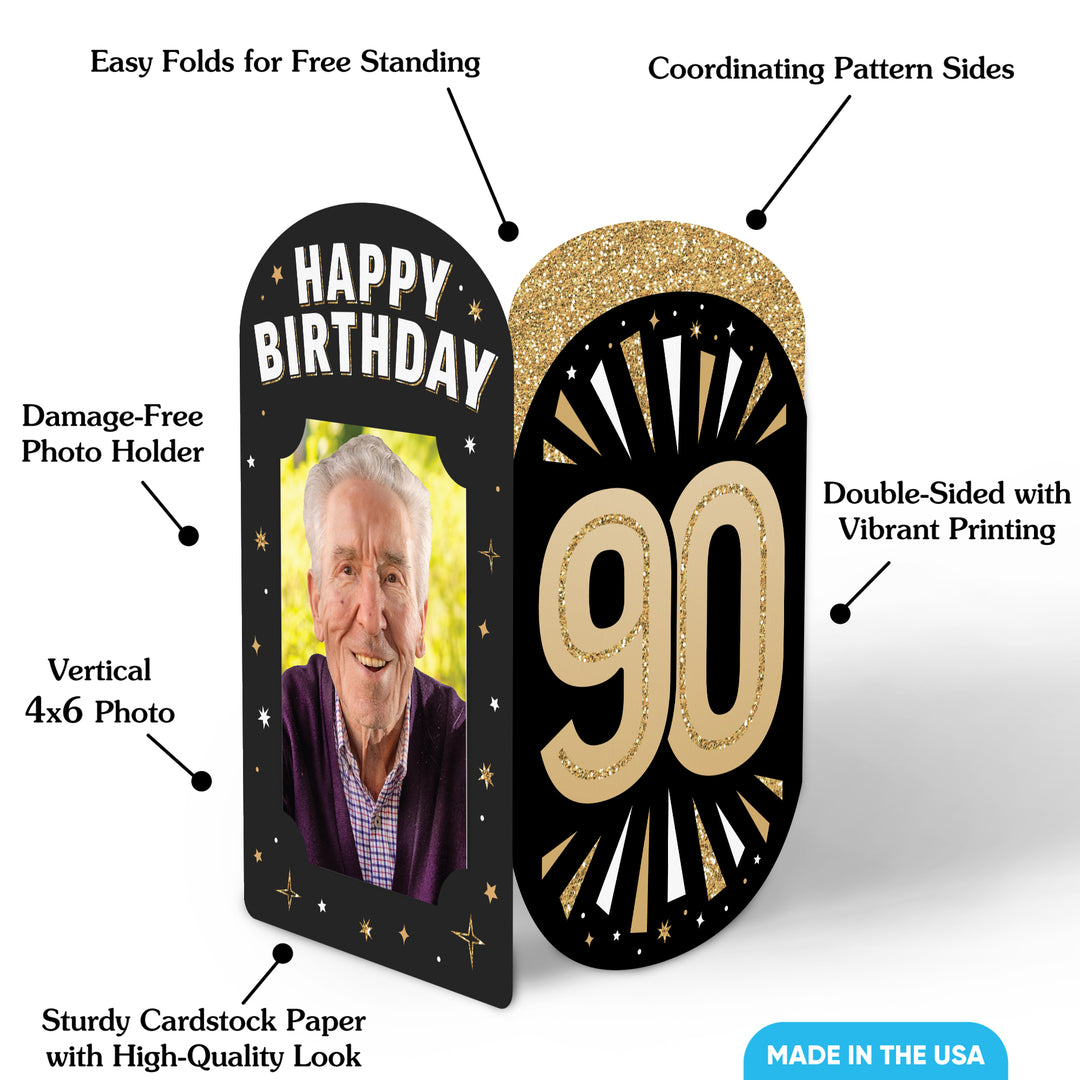 90th Birthday Photo Centerpieces - 8 Ct