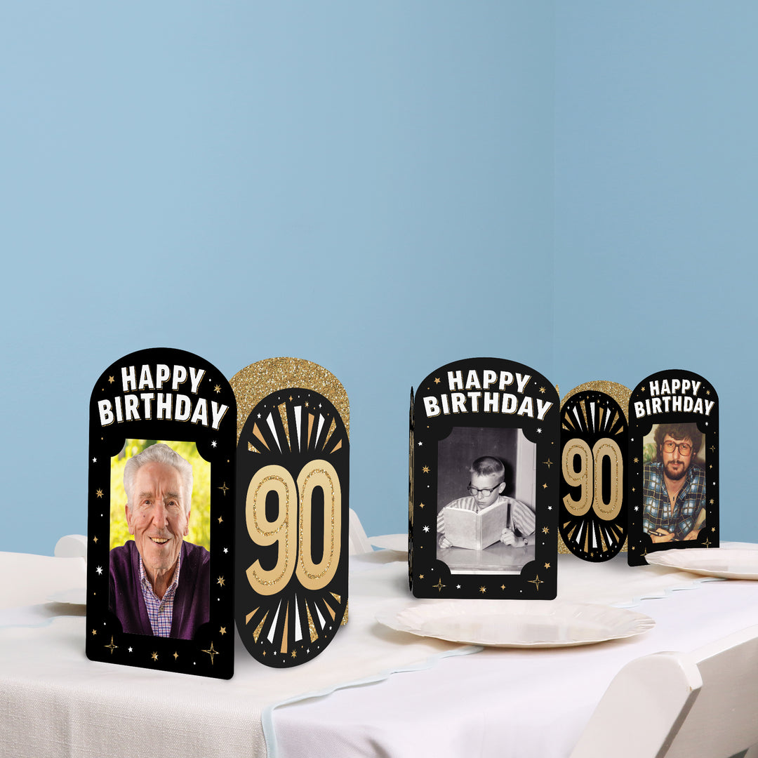 90th Birthday Photo Centerpieces - 8 Ct