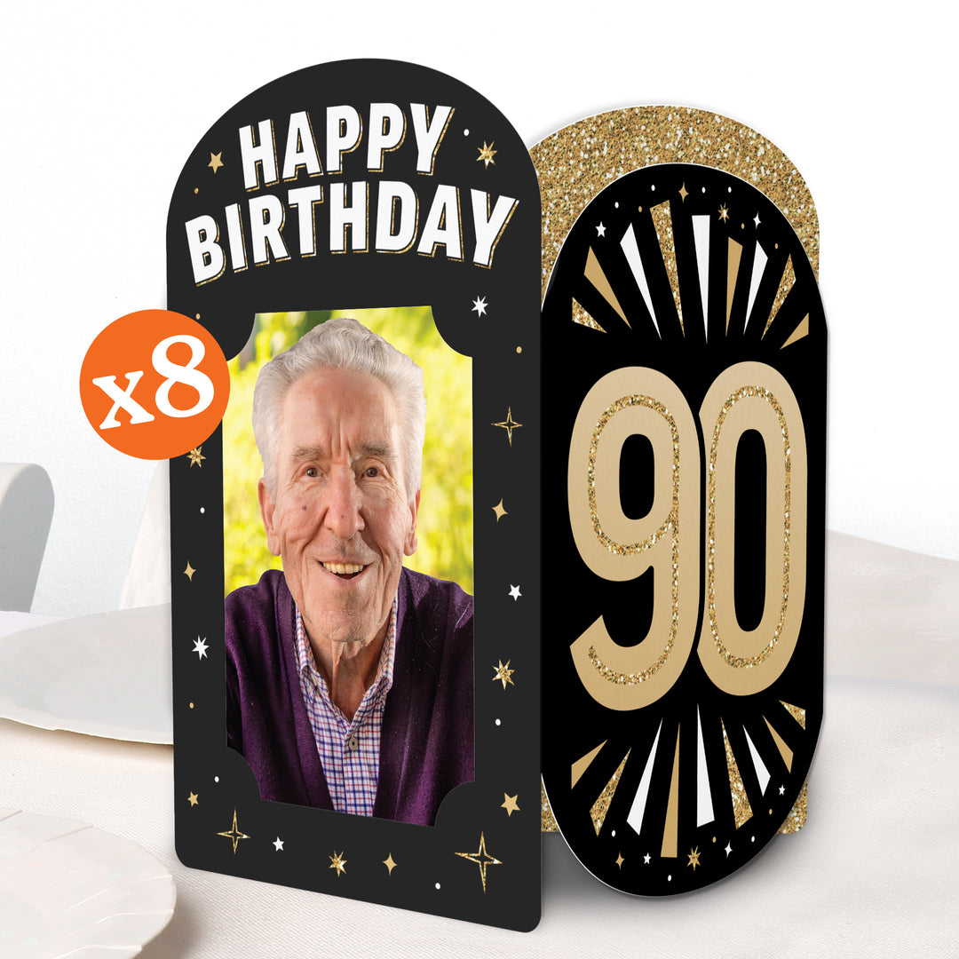 90th Birthday Photo Centerpieces - 8 Ct